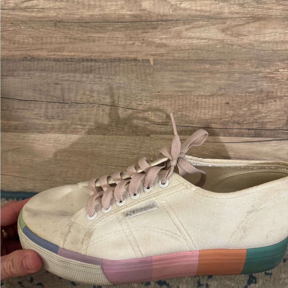 Superga Women's Canvas Sneakers with Colorful Sole